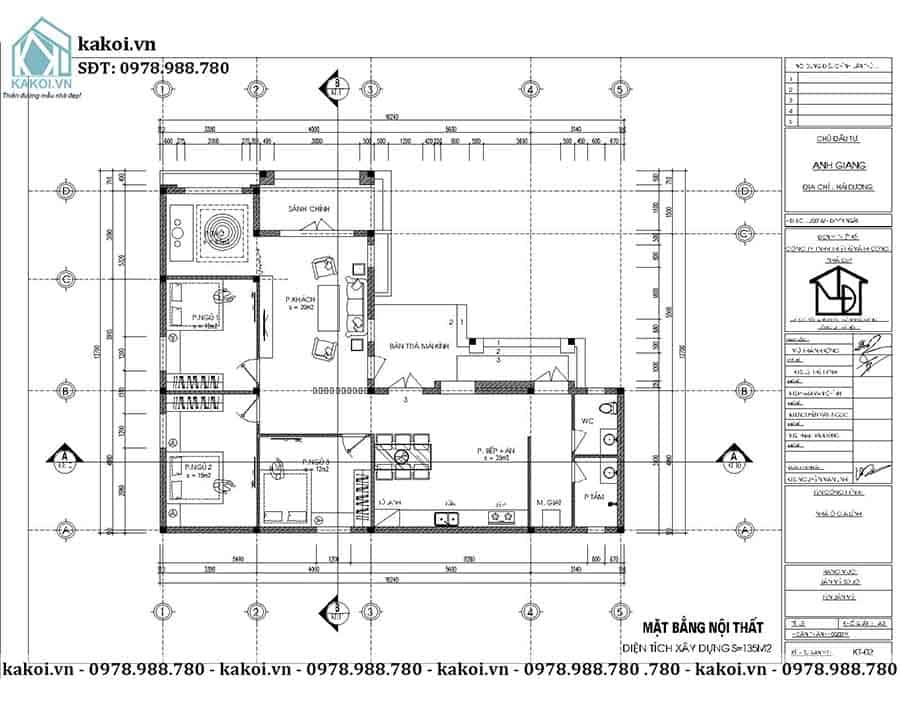 Nhà cấp 4 mái lệch 3 phòng ngủ 7x13m tại Vĩnh Phúc NC4109  VTKONG